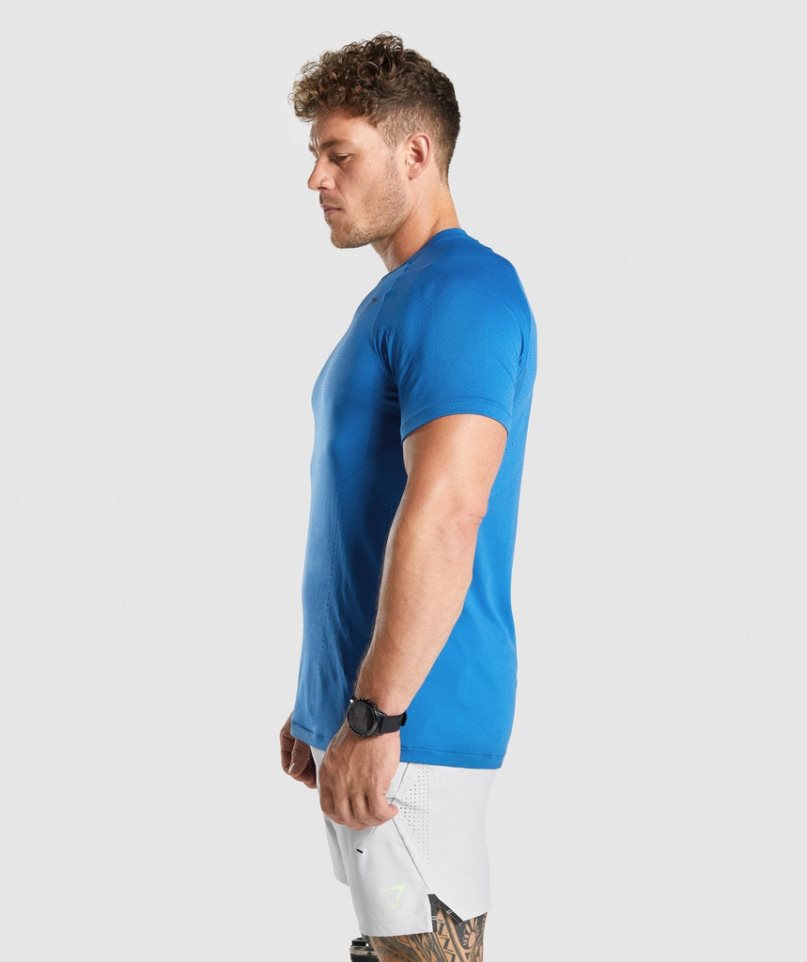 Men's Gymshark Apex Perform T-Shirts Blue | CA 561DN0